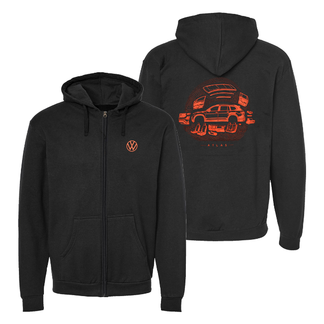 Atlas Unisex Full Zip Hooded Sweatshirt