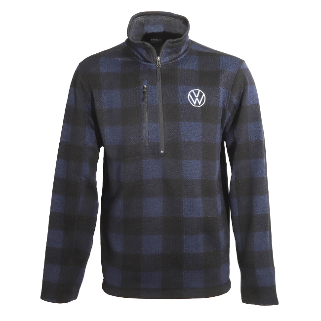 Plaid Quarter Zip Fleece