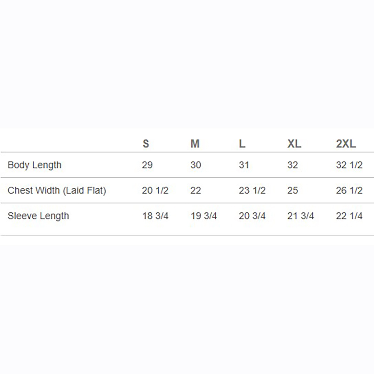 size chart image