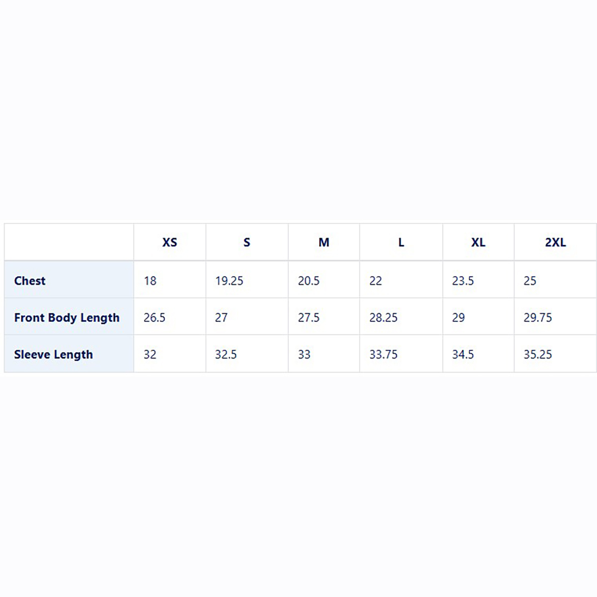 size chart image