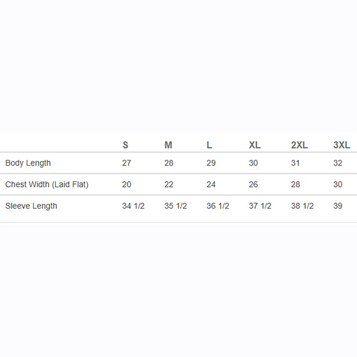 size chart image