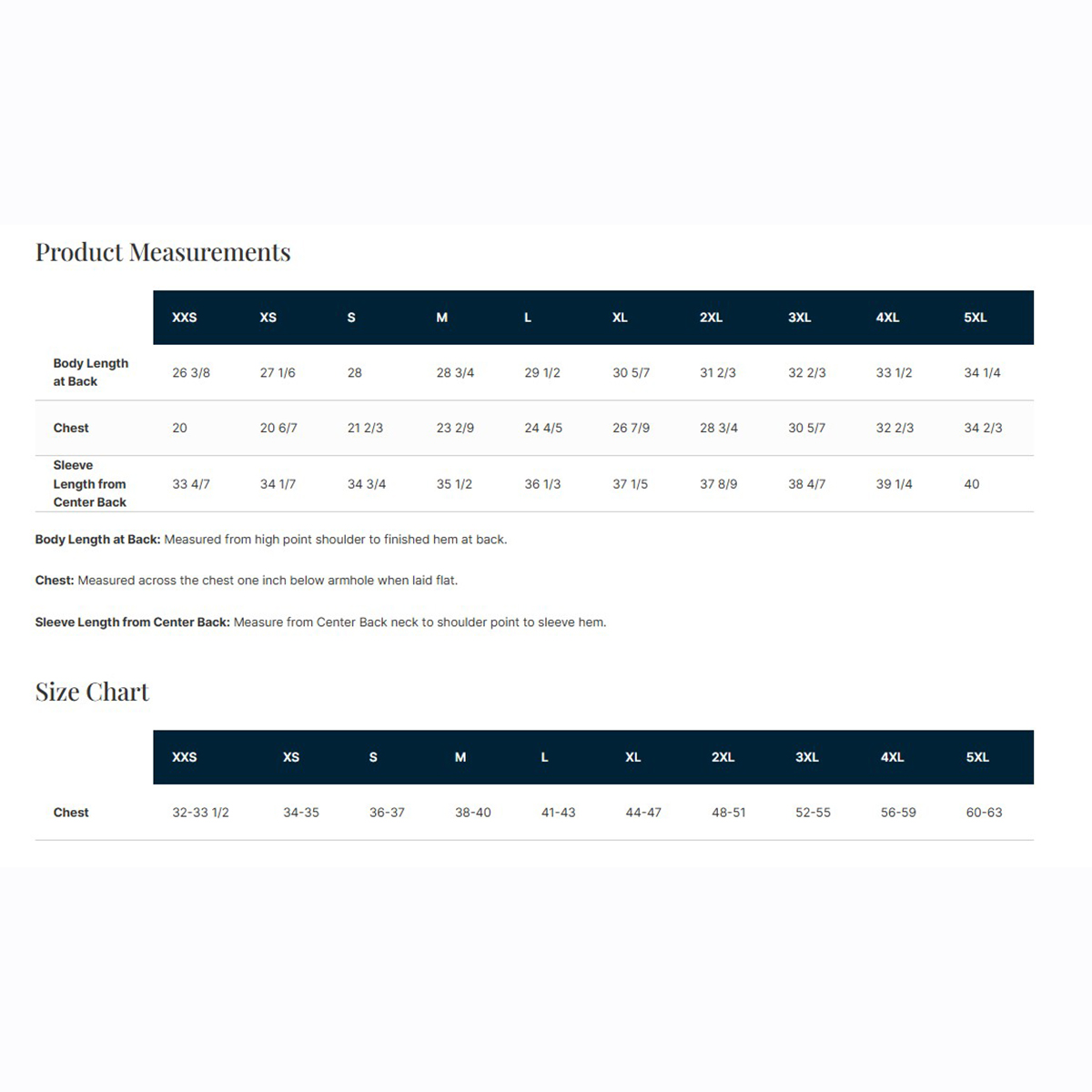 size chart image