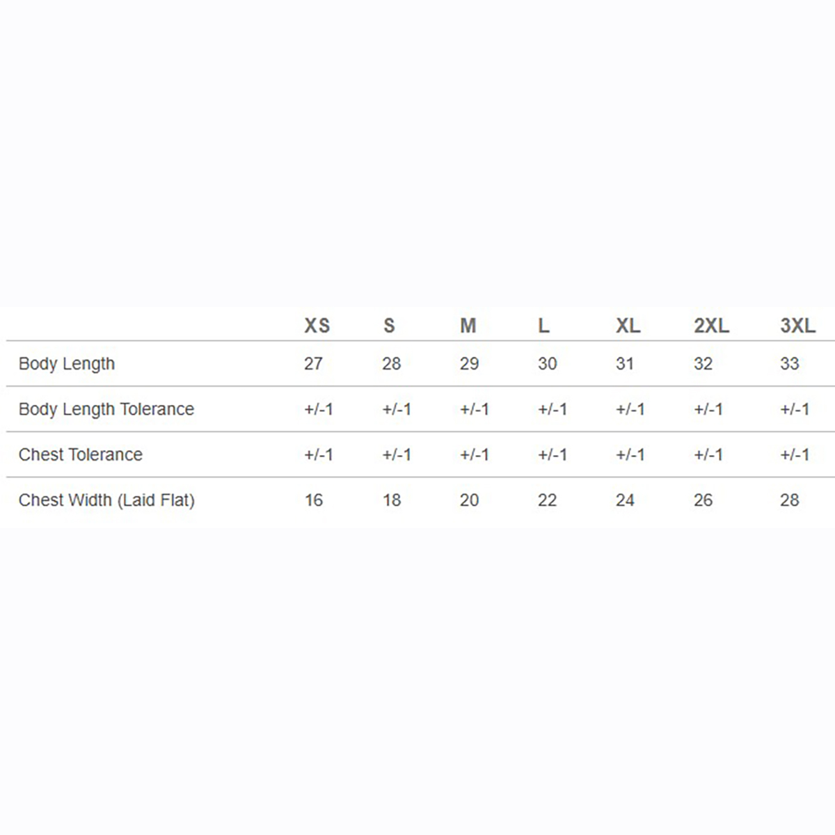 size chart image