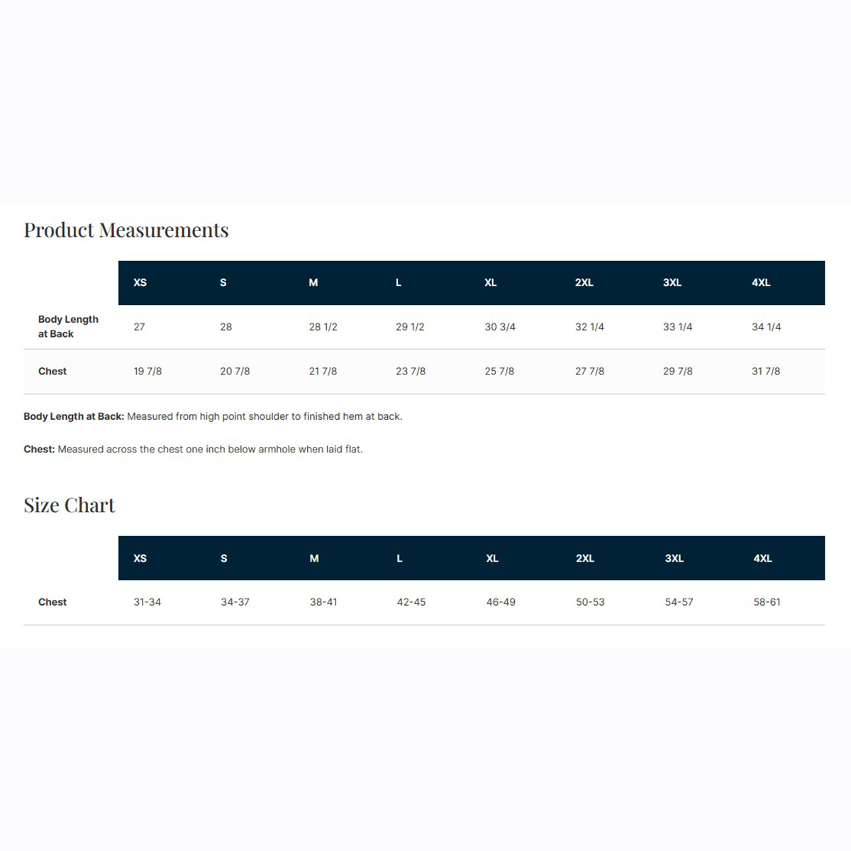 size chart image