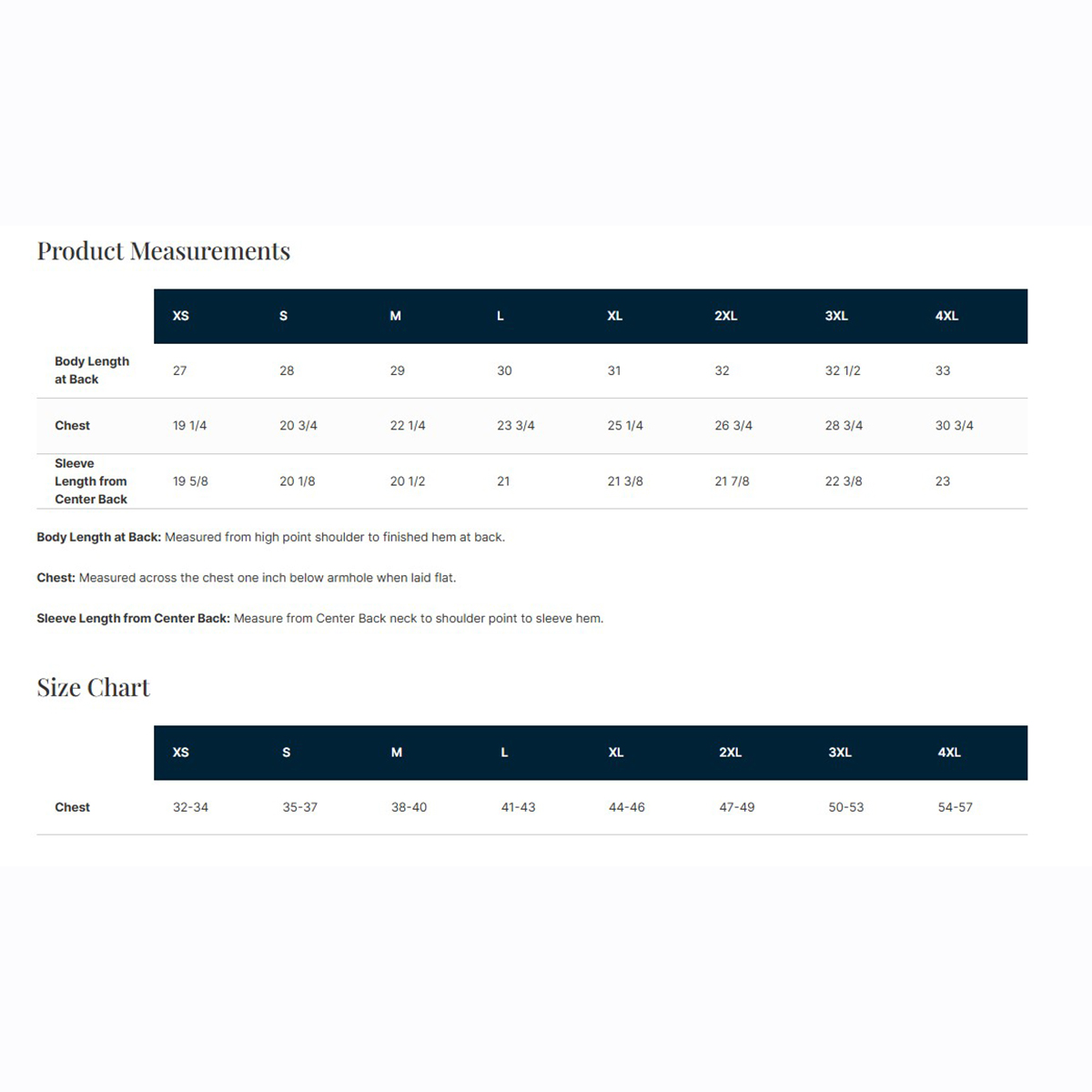 size chart image