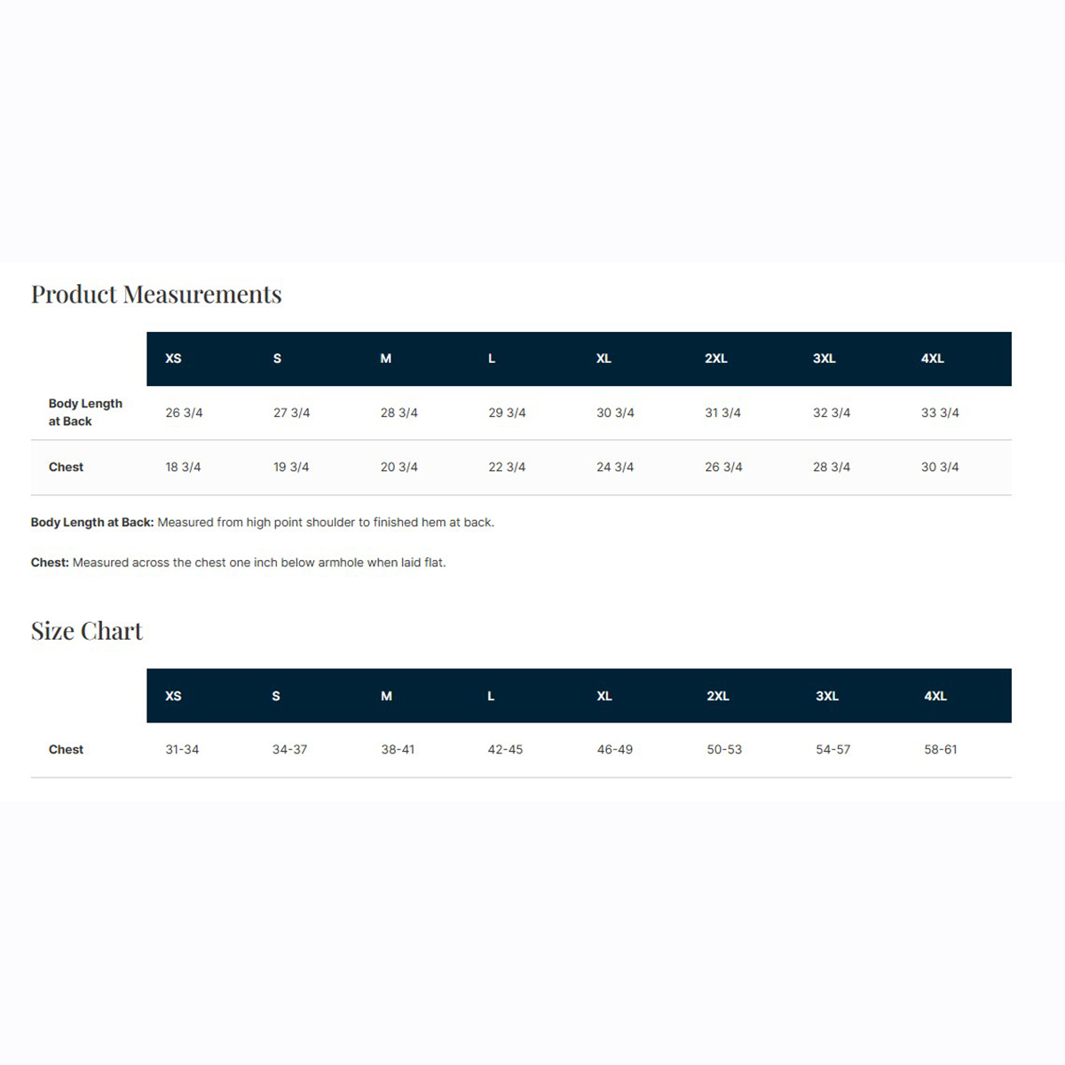 size chart image