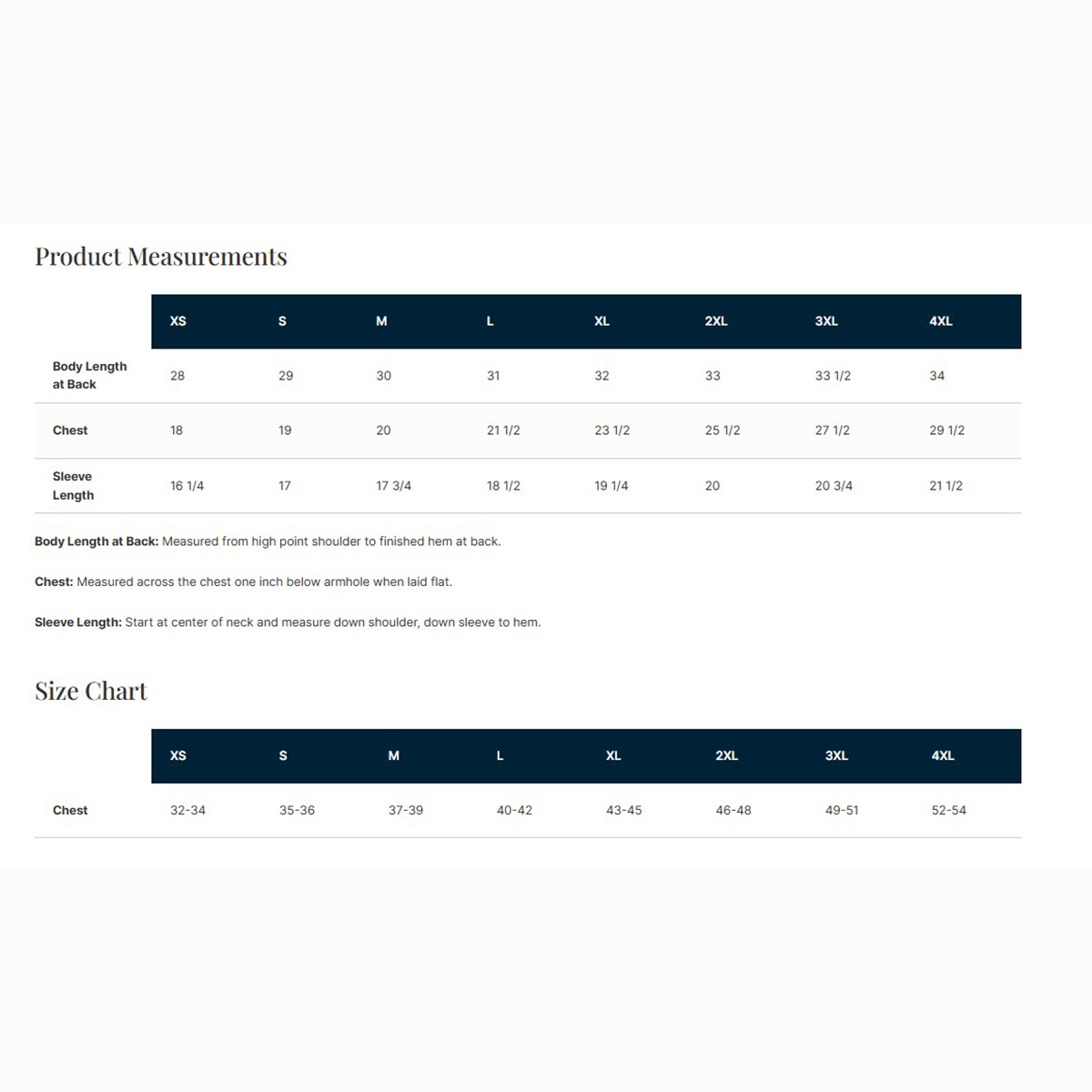 size chart image