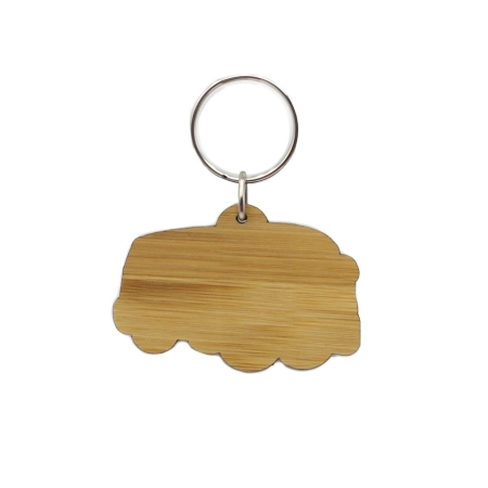 Light Bus Bamboo Keychain