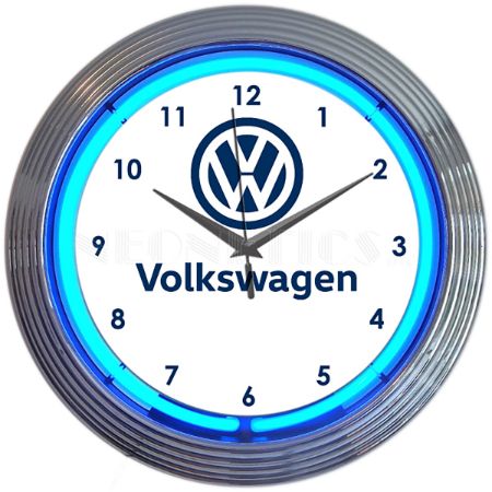 Volkswagen VW Blue Neon Clock product image